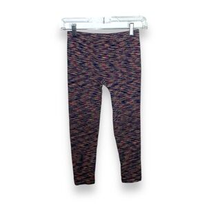 Love Charm Multicolor Striped Capri Leggings One Size Pink Yellow Navy